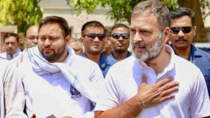 राहुल-अखिलेश की मौजूदगी में गूंजा तेजस्वी का नारा – बिहार को मिलेगा ओरिजिनल मुख्यमंत्री