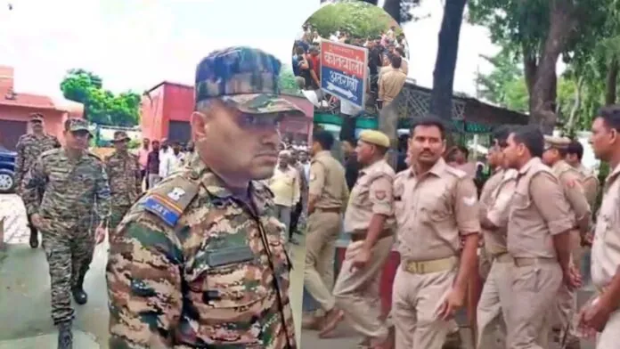 अलीगढ़ में फौजी बनाम पुलिस विवाद: मारपीट के बाद बवाल, ग्रामीणों ने थाने का किया घेराव, मौके पर पहुंचे सेना अधिकारी